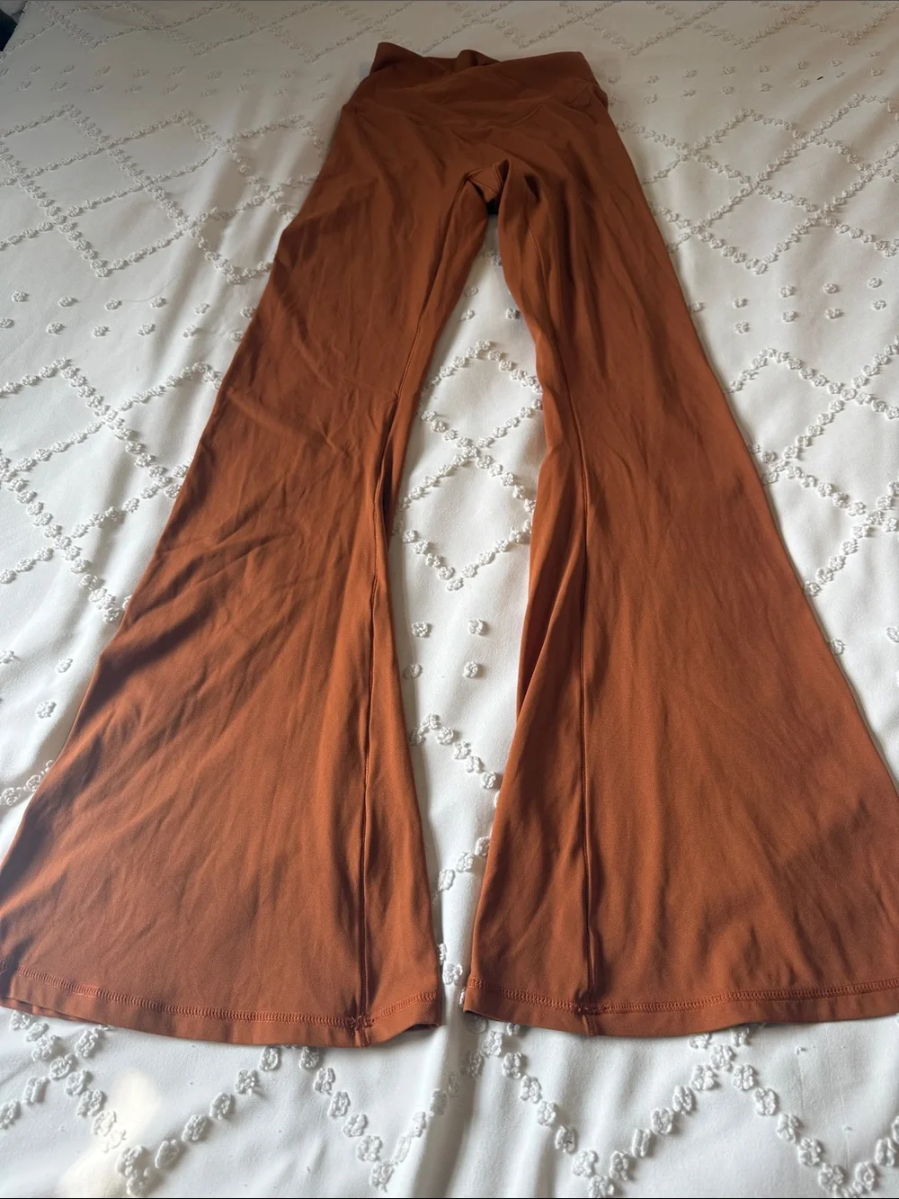 Sunzel Rust Brown High-Waist Flared Leg Yoga Pants Size Small
